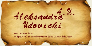 Aleksandra Udovički vizit kartica